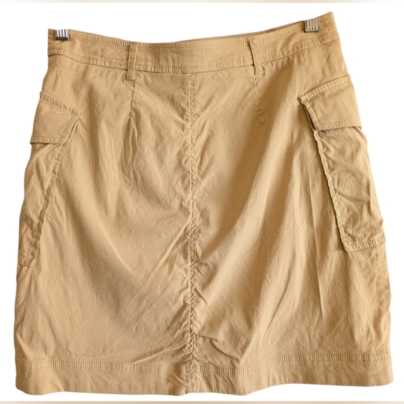 Maeve by Anthropologie Tan Khaki Cargo Mini Skirt Utility Pockets Small - Picture 3 of 5